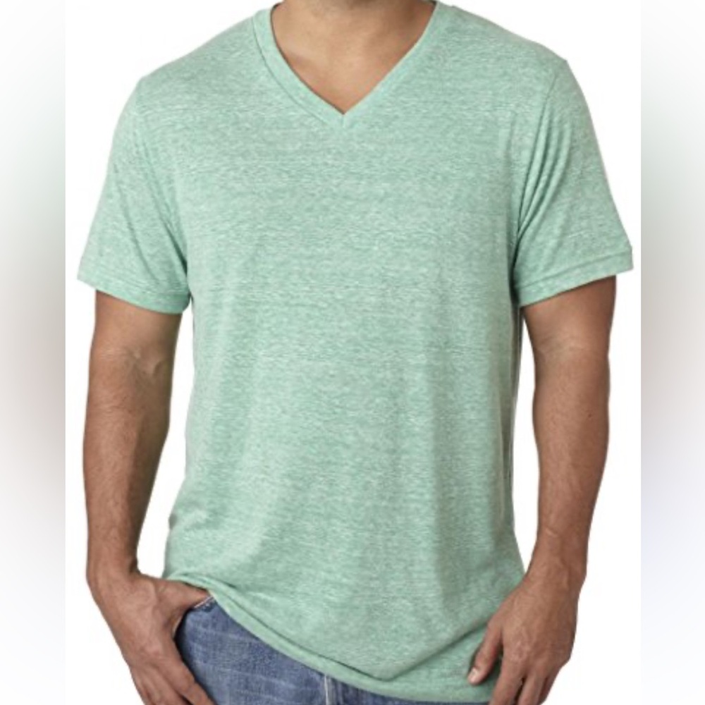 Urban Outfitters Kelly Green Super Soft Deep V Neck Short Sleeve T-Shirt - Picture 1 of 7